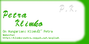 petra klimko business card